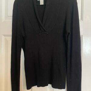 Chic Black V-Neck Sweater for Women